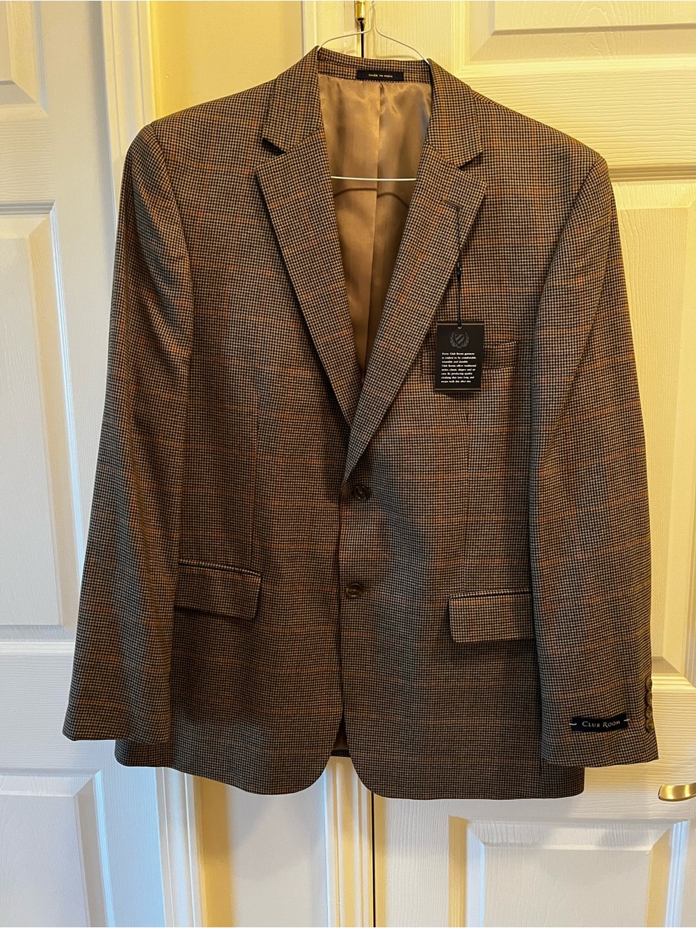 Club Room Brown Glen Plaid Blazer